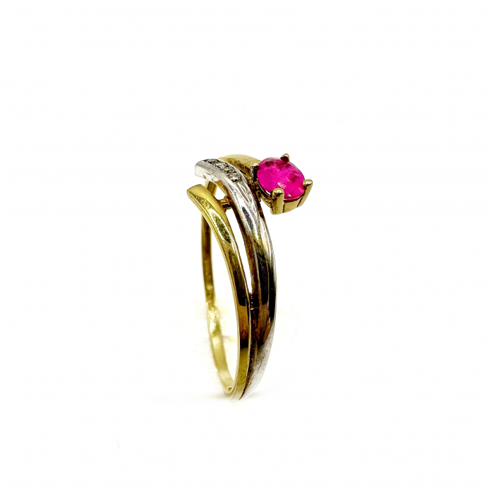 Inel Aur 18K cu rubin si diamante [3]