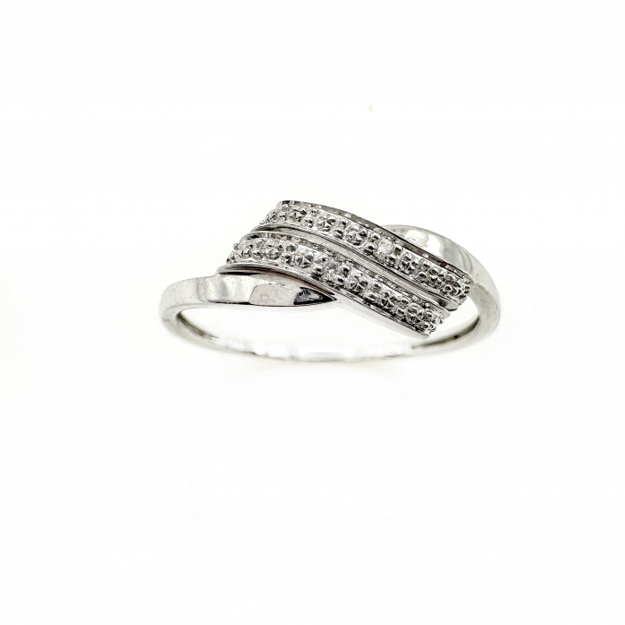 Inel Aur alb 18K cu diamante 0.01ct [2]