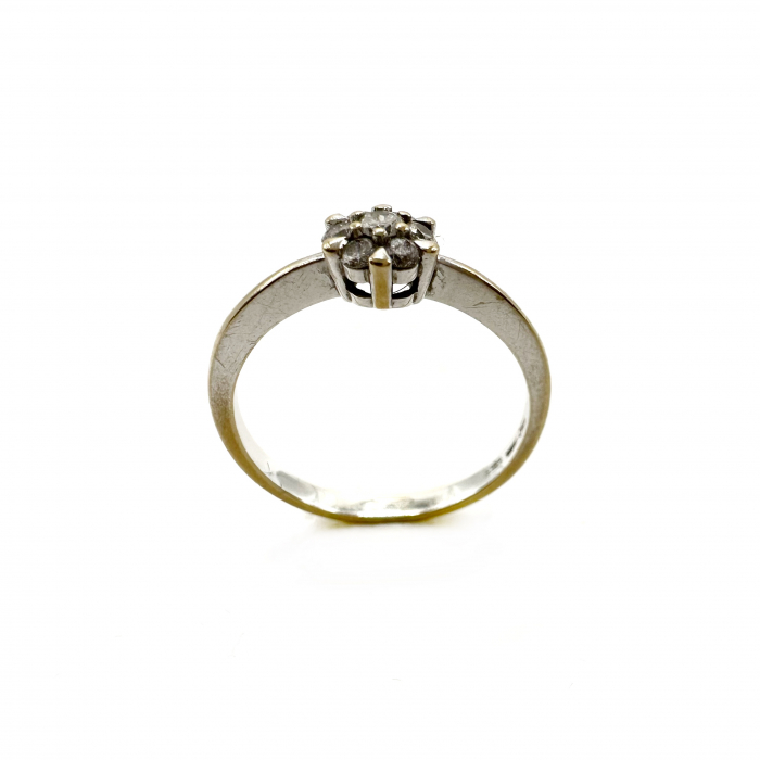 Inel aur alb 18K tip floare [2]
