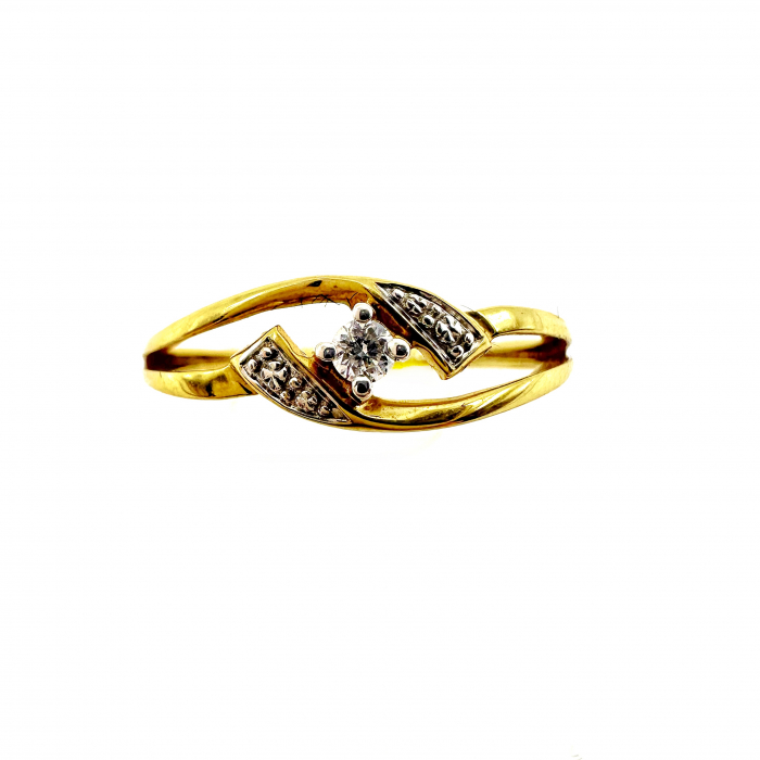 Inel Aur galben 18K cu diamante [2]