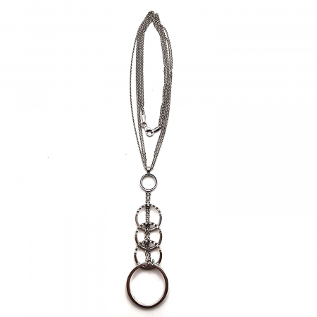 Coliere - Colier Aur 18K si diamante model cercuri