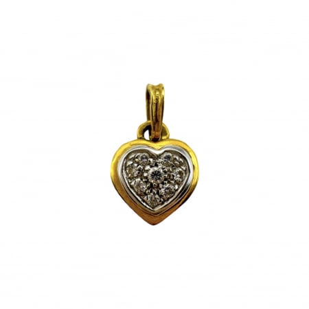 Coliere Vintage - Pandant 18K model inima