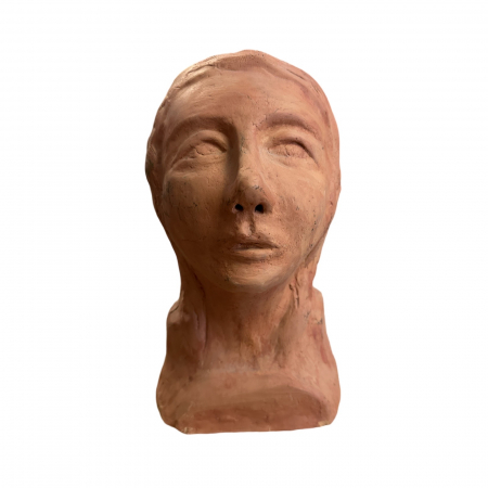 Statuete - Bust din lut maro deschis