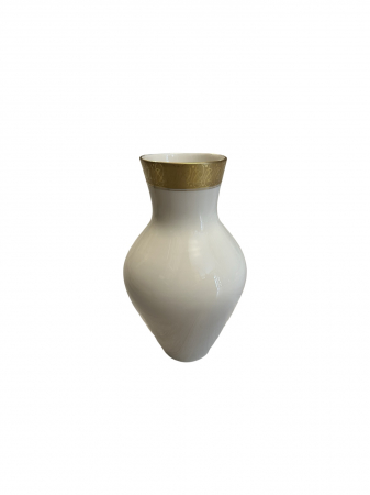 Vaze si boluri decorative - Vaza alb cu auriu din portelan