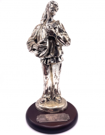 Statuete - Statueta Pulcinella in folie de argint