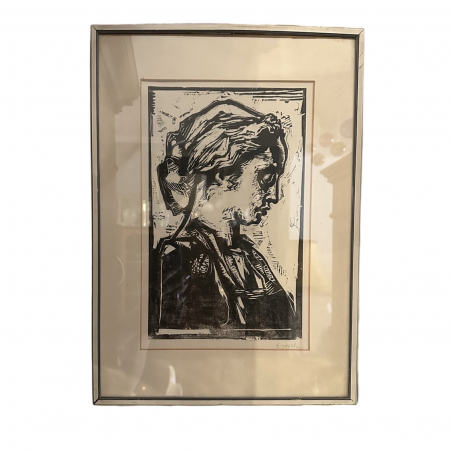 Tablouri - Xilogravura profil femeie