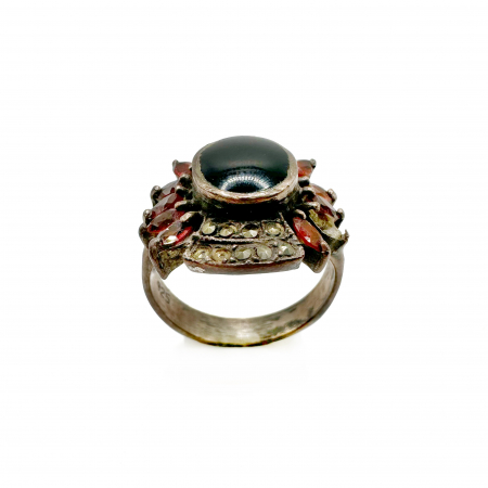 Inele Vintage Argint - Inel argint marcasite si granate