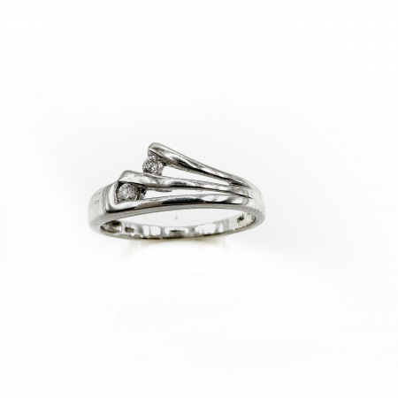 Inele Vintage Aur - Inel Aur 18K decorat cu 2 diamante