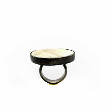 Inele Vintage Argint - Inel argint si sidef model rotund
