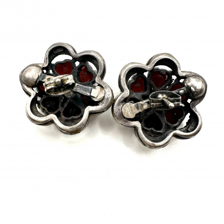 Cercei argint granate si marcasite [2]