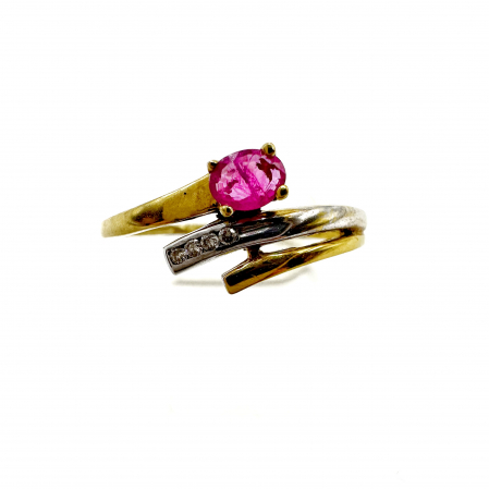 Inel Aur 18K cu rubin si diamante [1]