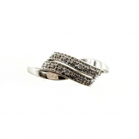 Inel Aur alb 18K cu diamante 0.01ct [2]