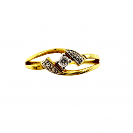 Inel Aur galben 18K cu diamante [1]