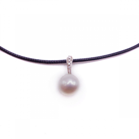 Bijuterii pietre pretioase - Pandantiv Aur 18K cu perla si diamante