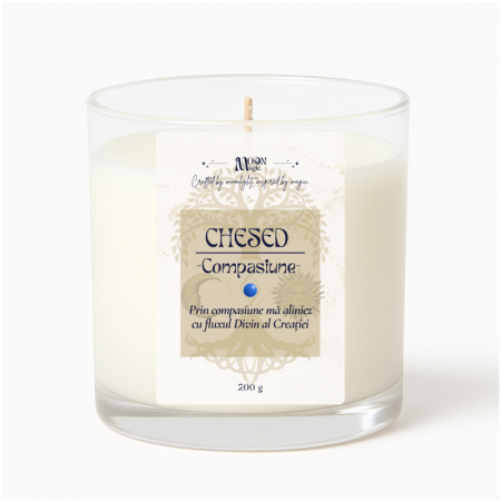 FOC - CHESED - Lumanare parfumata din ceara naturala de soia, turnata manual, 200g