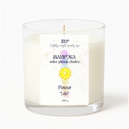 FOC - MANIPURA - Chakra Plexului Solar - Lumanare parfumata din ceara naturala de soia, turnata manual, 200g