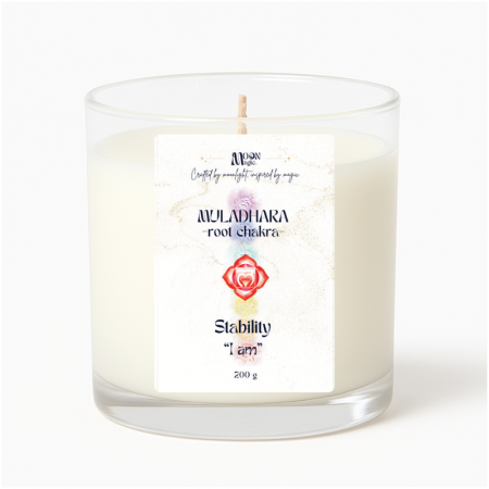 FOC - MULADHARA - Chakra Radacina - Lumanare parfumata din ceara naturala de soia, turnata manual, 200g