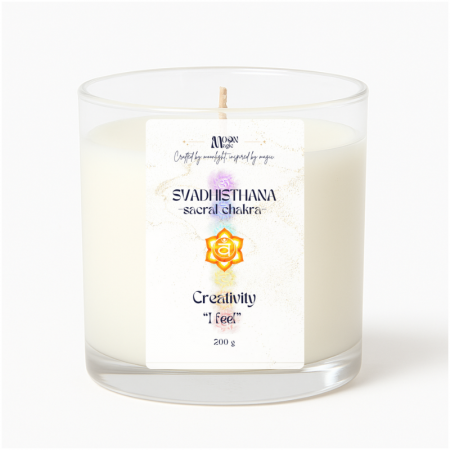 Lumanari Chakre - SVADHISTHANA - Chakra Sacrala - Lumanare parfumata din ceara naturala de soia, turnata manual, 200g