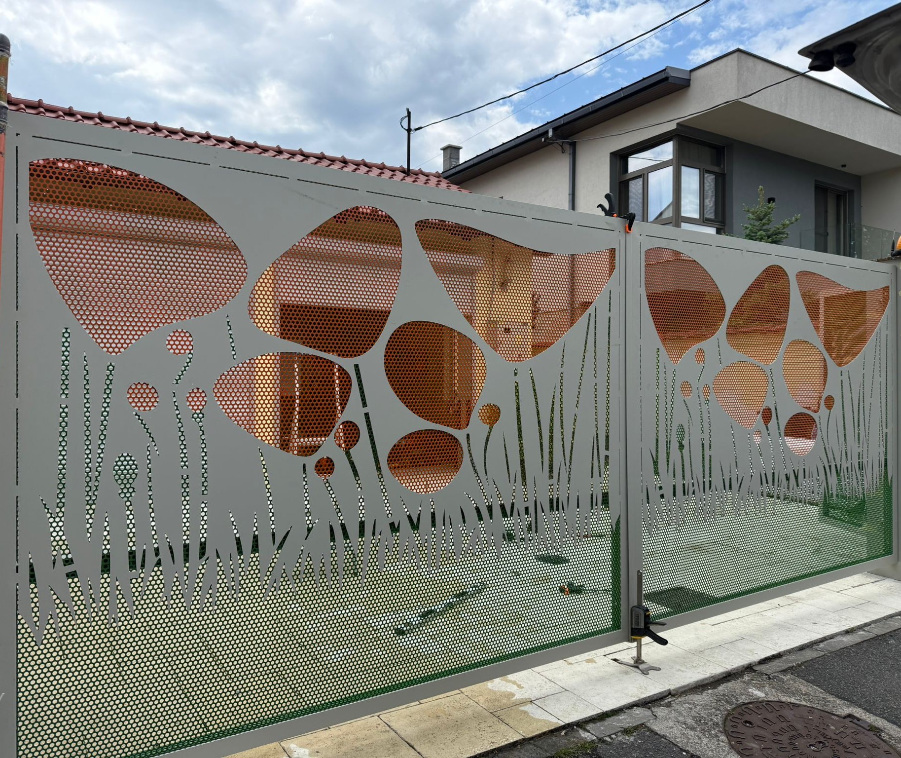 Custom Aluminum Gate – Modern Design Inspired by Nature