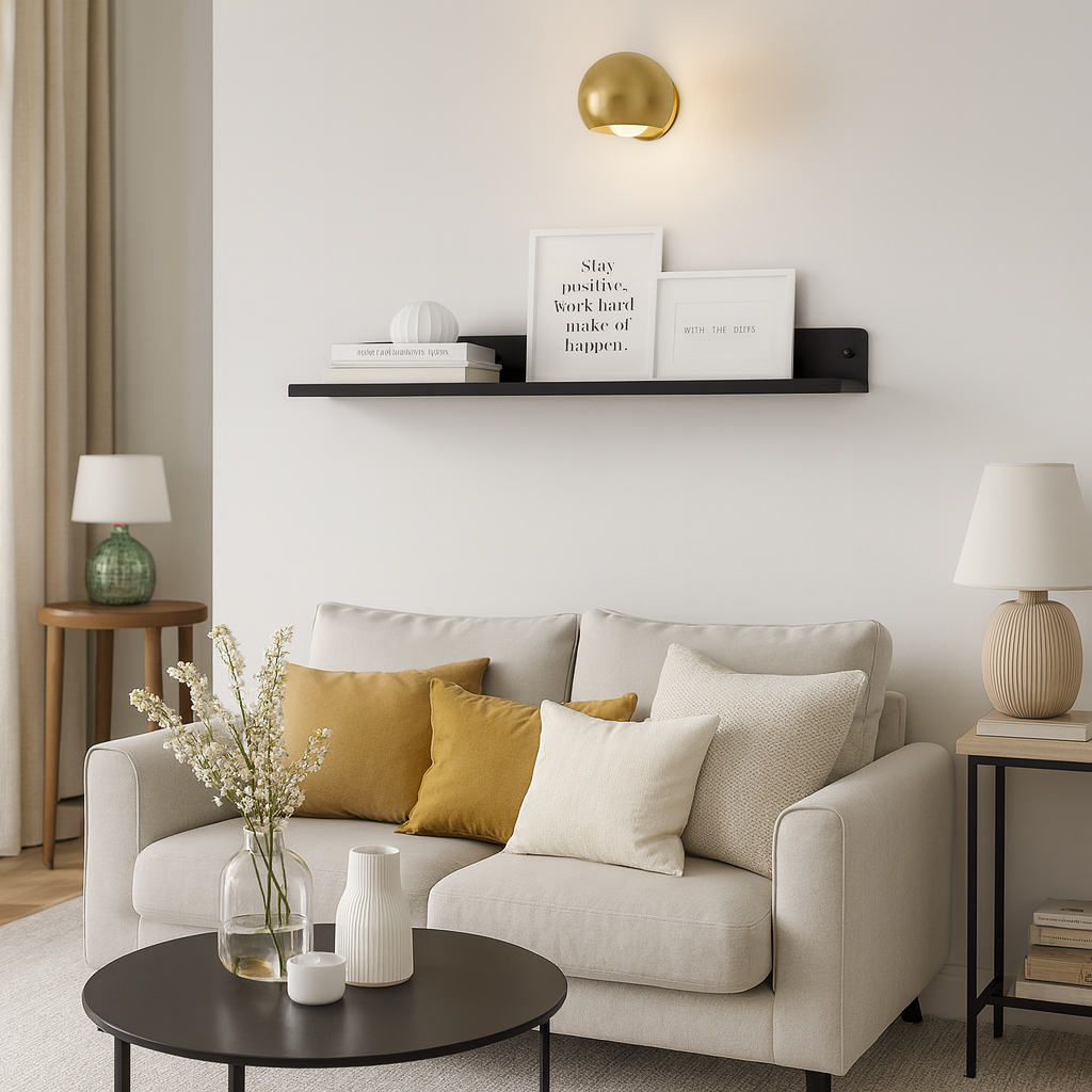 Raft metalic din aluminiu Oslo - Poliță elegantă pentru decorațiuni, 100 cm [1]