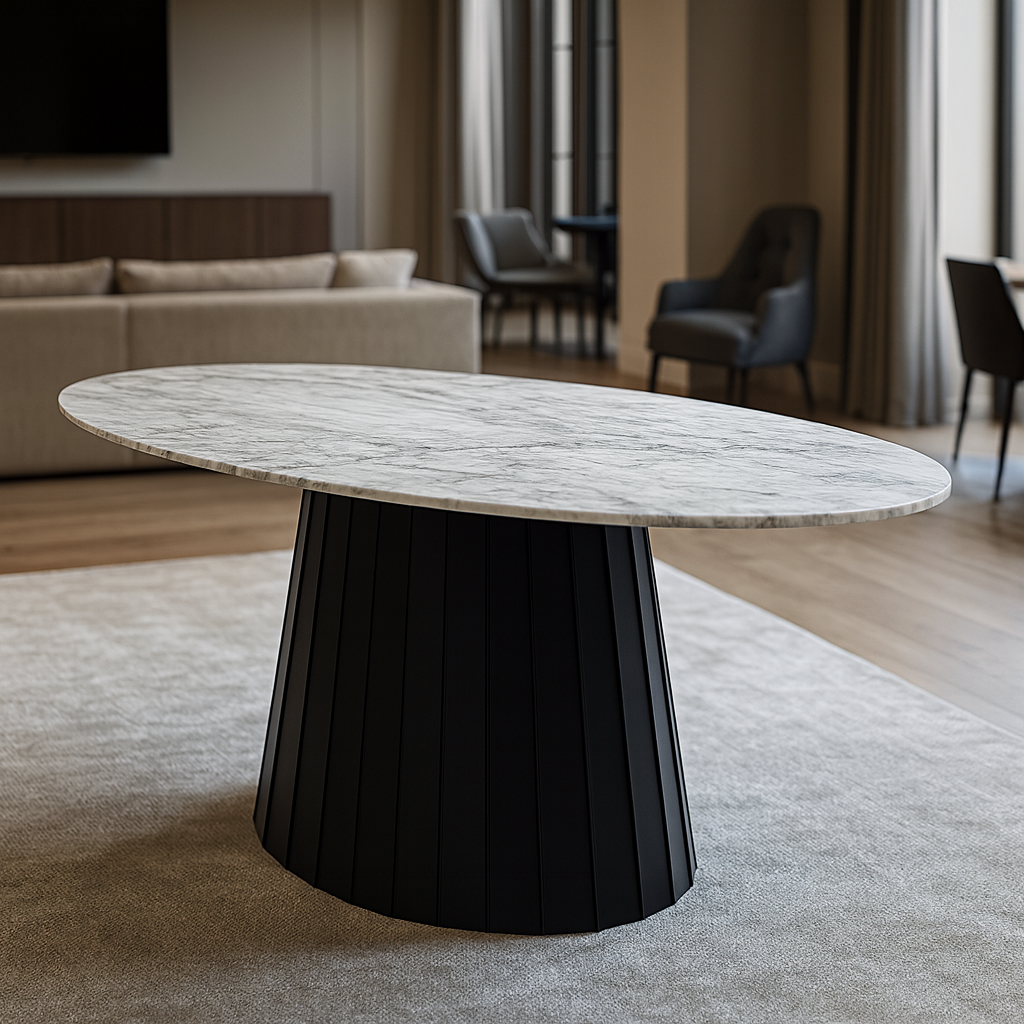 Picior metalic Padova - bază masă ovală din oțel, înălțime 720 mm [2]