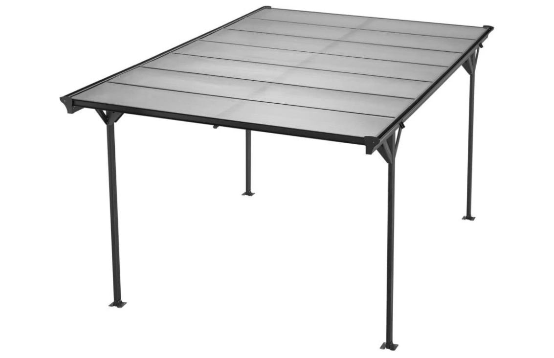Copertina auto ALFA din aluminiu cu policarbonat, carport, 3050 x 5030 mm, Gri antracit RAL 7016 [4]