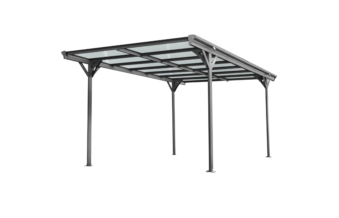 Copertina auto ALFA din aluminiu cu policarbonat, carport, 3050 x 5030 mm, Gri antracit RAL 7016 [3]