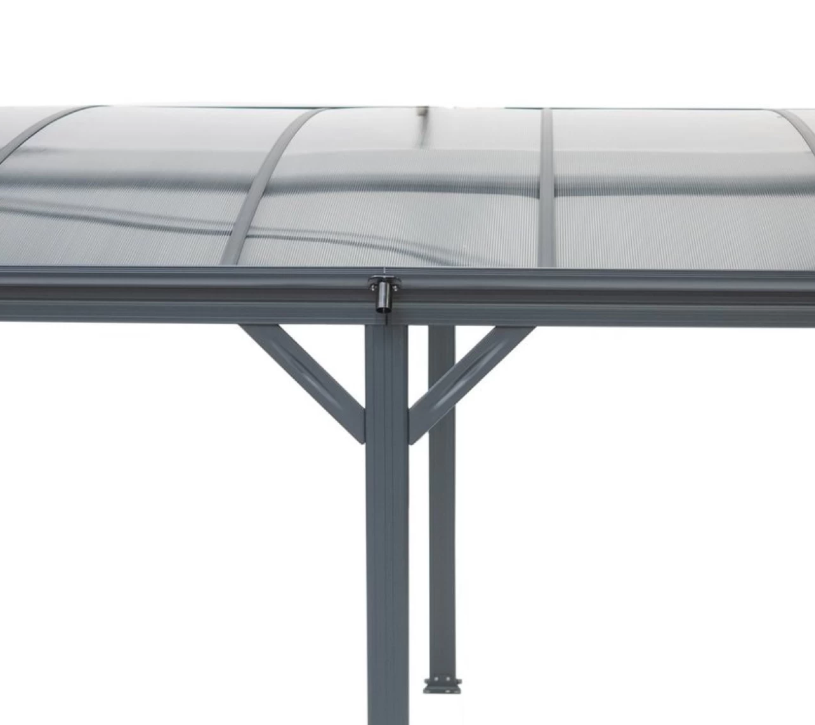 Copertina auto OMEGA din aluminiu cu policarbonat, carport, 3000 x 5050 mm, Gri antracit RAL 7016 [4]