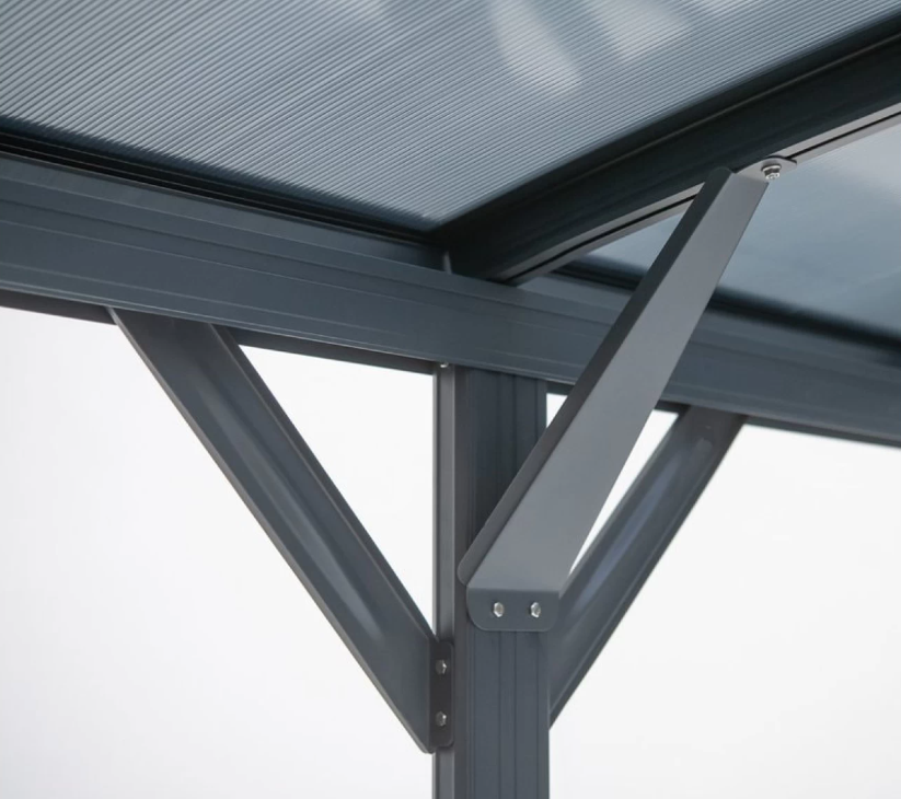 Copertina auto OMEGA din aluminiu cu policarbonat, carport, 3000 x 5050 mm, Gri antracit RAL 7016 [5]