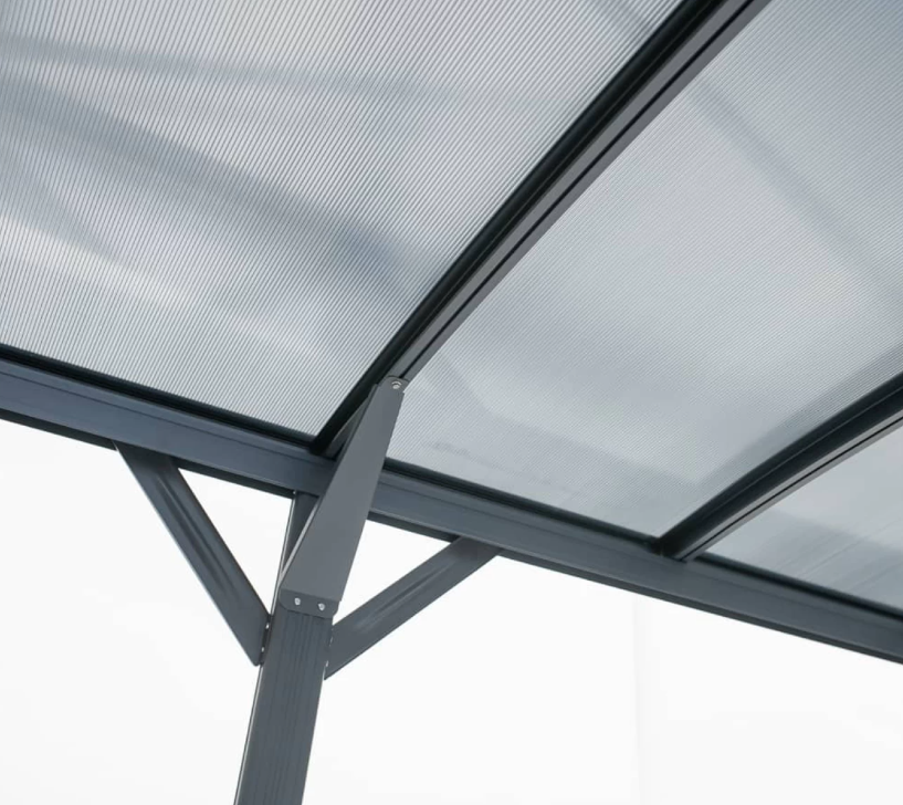 Copertina auto OMEGA din aluminiu cu policarbonat, carport, 3000 x 5050 mm, Gri antracit RAL 7016 [6]