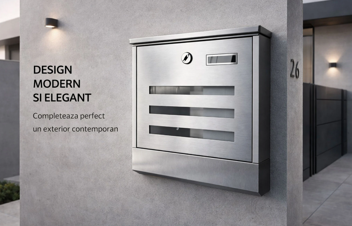 Cutie postala Inox, Design Modern, Calitate Premium [3]