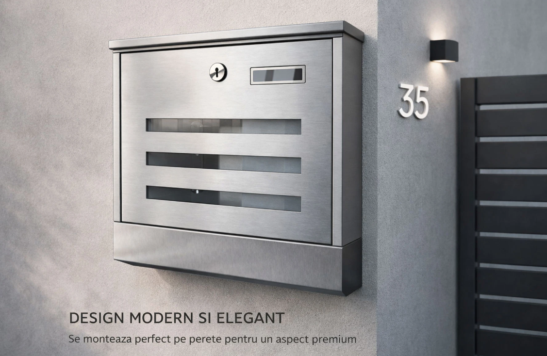 Cutie postala Inox, Design Modern, Calitate Premium [2]