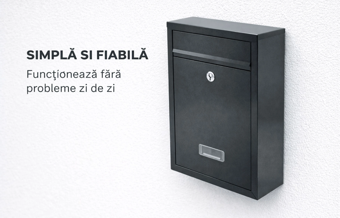 Cutie postala otel zincat, 320x220x100, Negru [2]