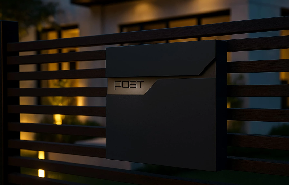 Cutie postala otel zincat, Design Modern, Gri antracit si Argintiu [4]