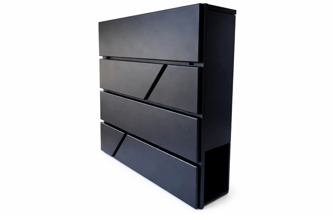 Cutie postala otel zincat, Design Modern, Negru [5]