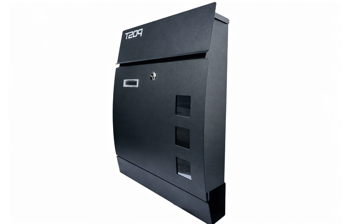 Cutie postala otel zincat, Design Modern, Negru [5]