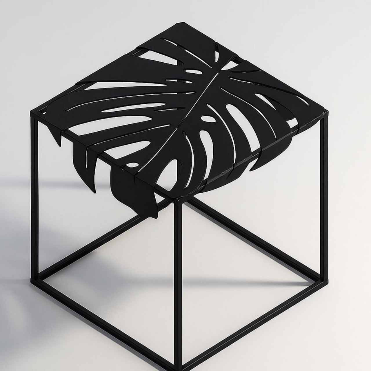 Masă de cafea cu blat metalic în formă de frunză - model Fronda [3]