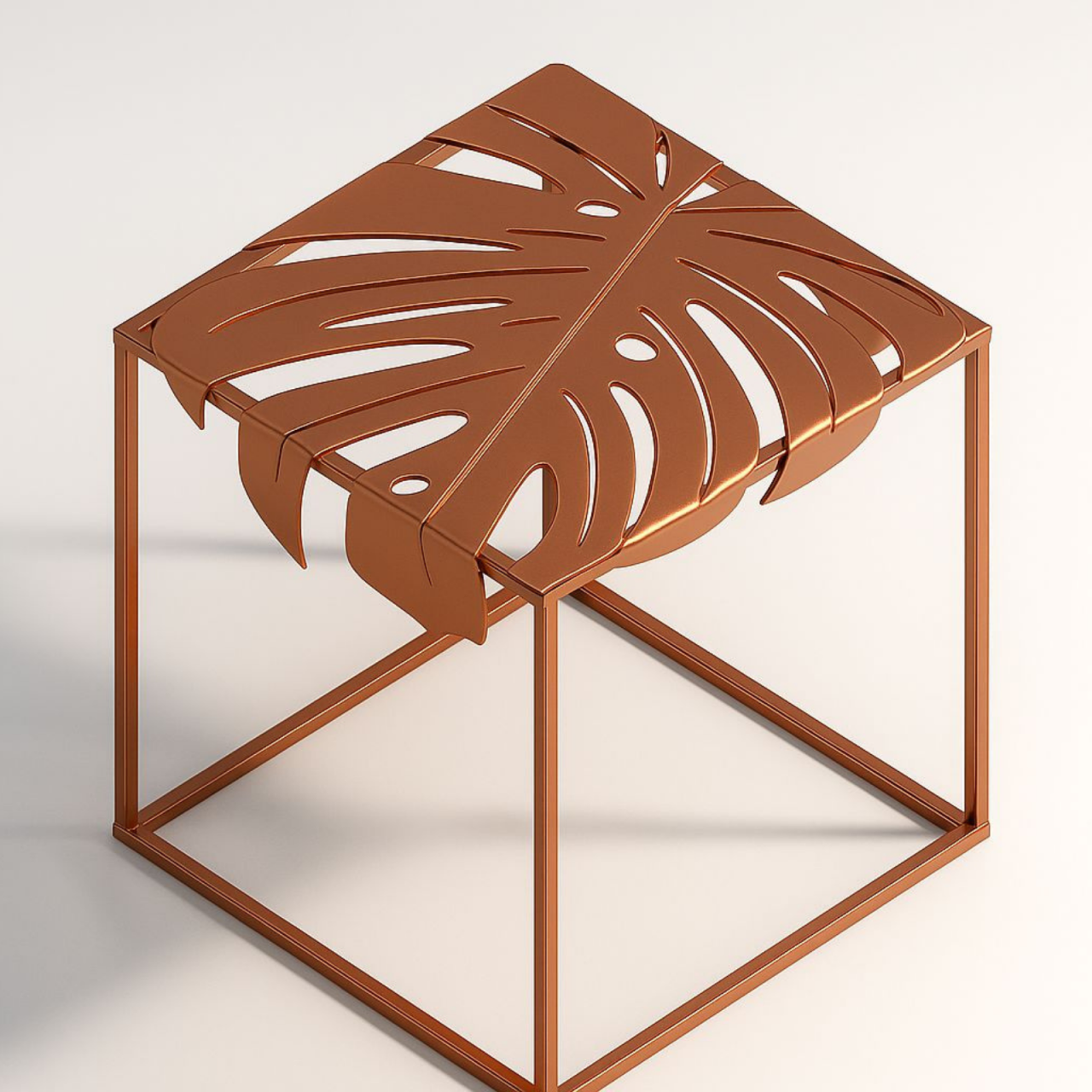 Masă de cafea cu blat metalic în formă de frunză - model Fronda [9]