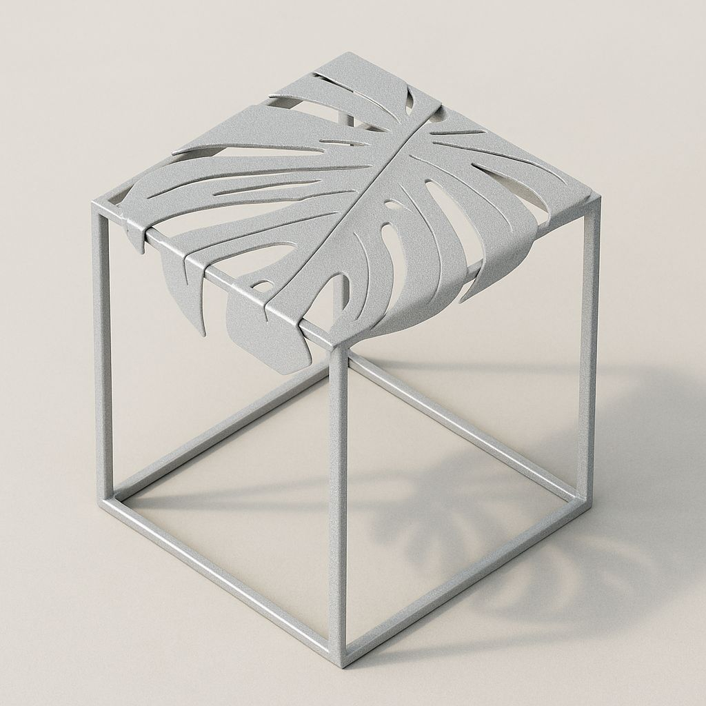 Masă de cafea cu blat metalic în formă de frunză - model Fronda [2]