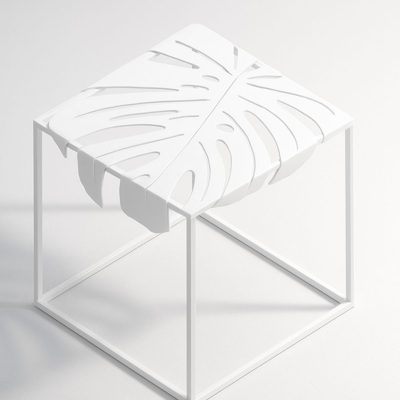 Masă de cafea cu blat metalic în formă de frunză - model Fronda [5]