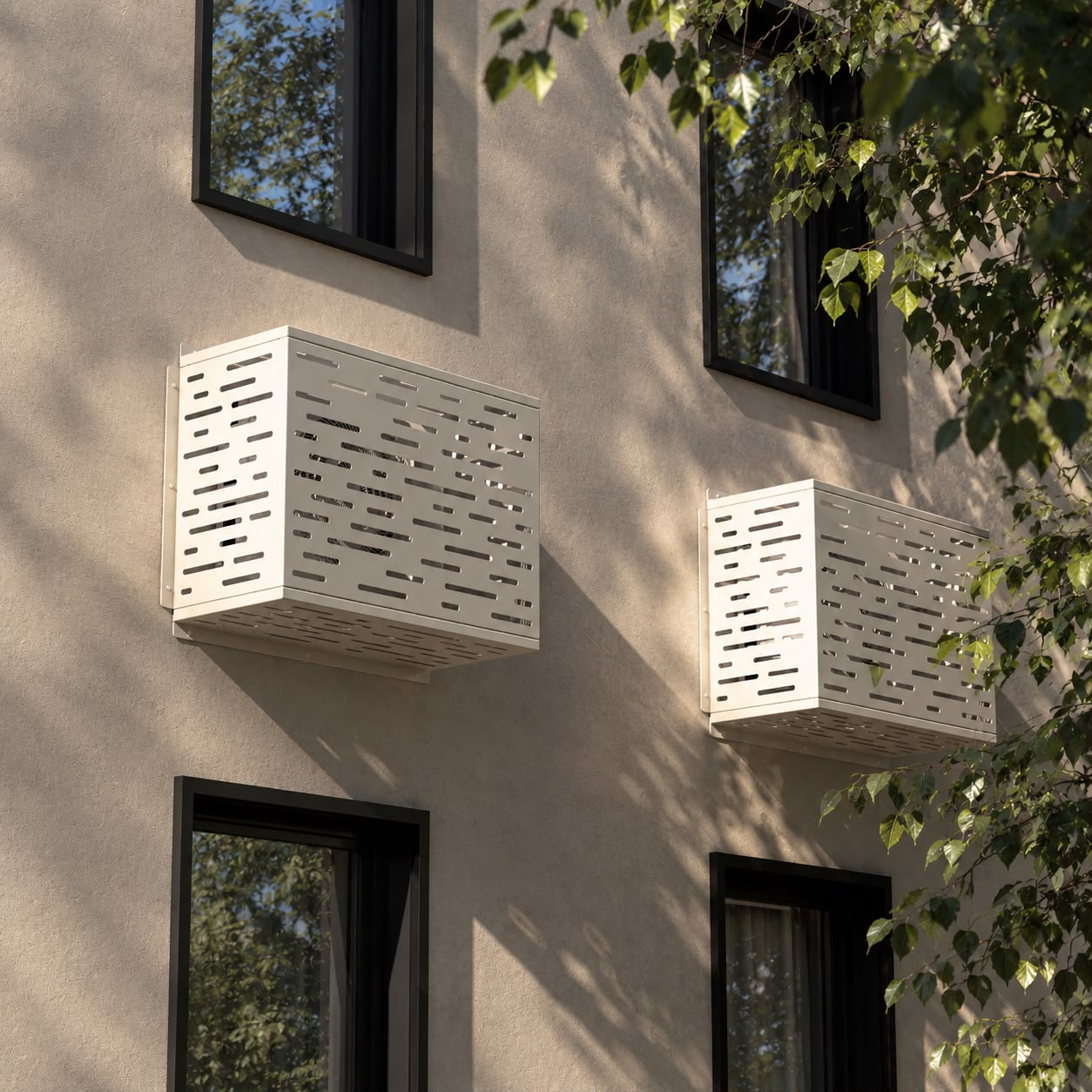 Wall-Mounted Metal Air Conditioner Cover [2]
