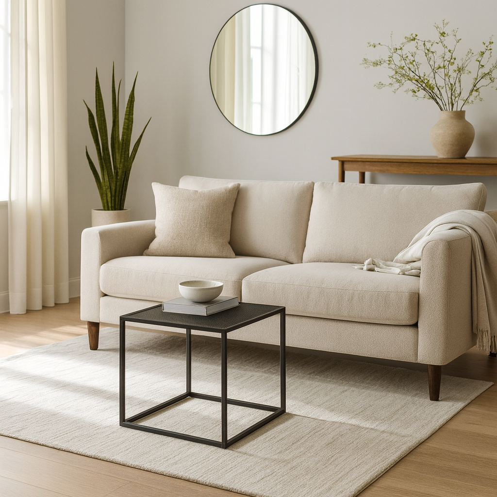 Square Coffee Table with Metal Mesh Top 12847| 45x45x44 cm [1]