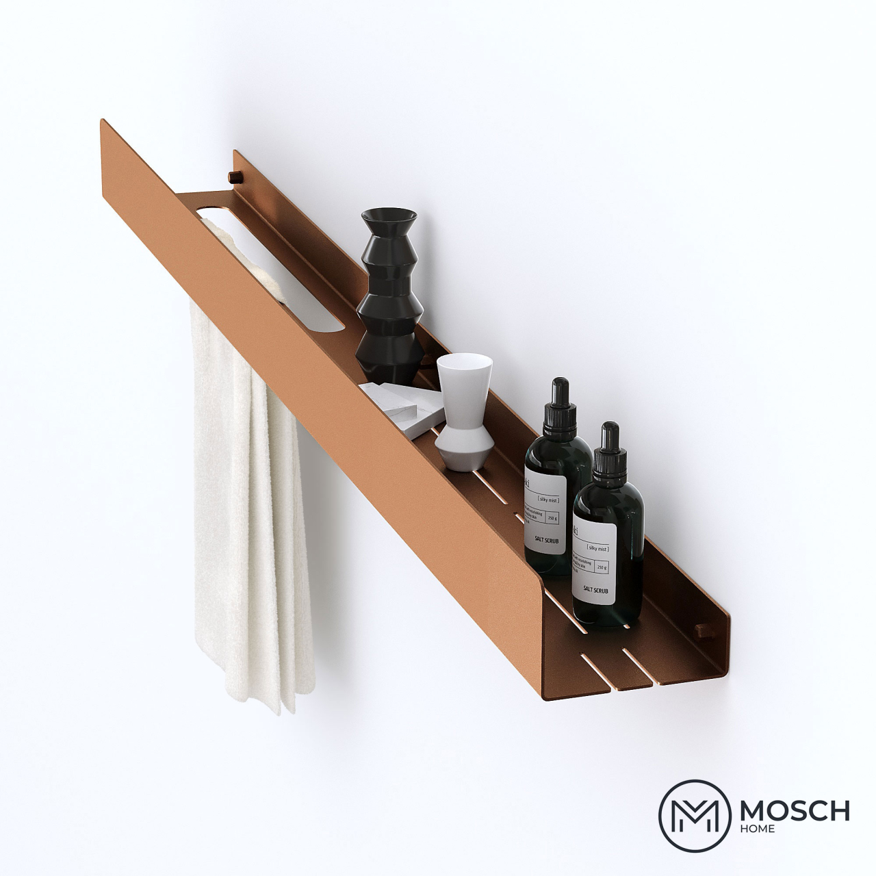 Ohio - Polita aluminiu 120 cm pentru baie cu laturi inegale [7]