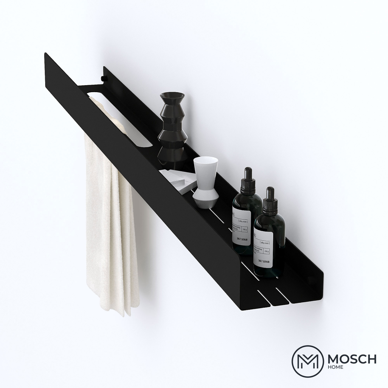 Ohio - Polita aluminiu 120 cm pentru baie cu laturi inegale [2]