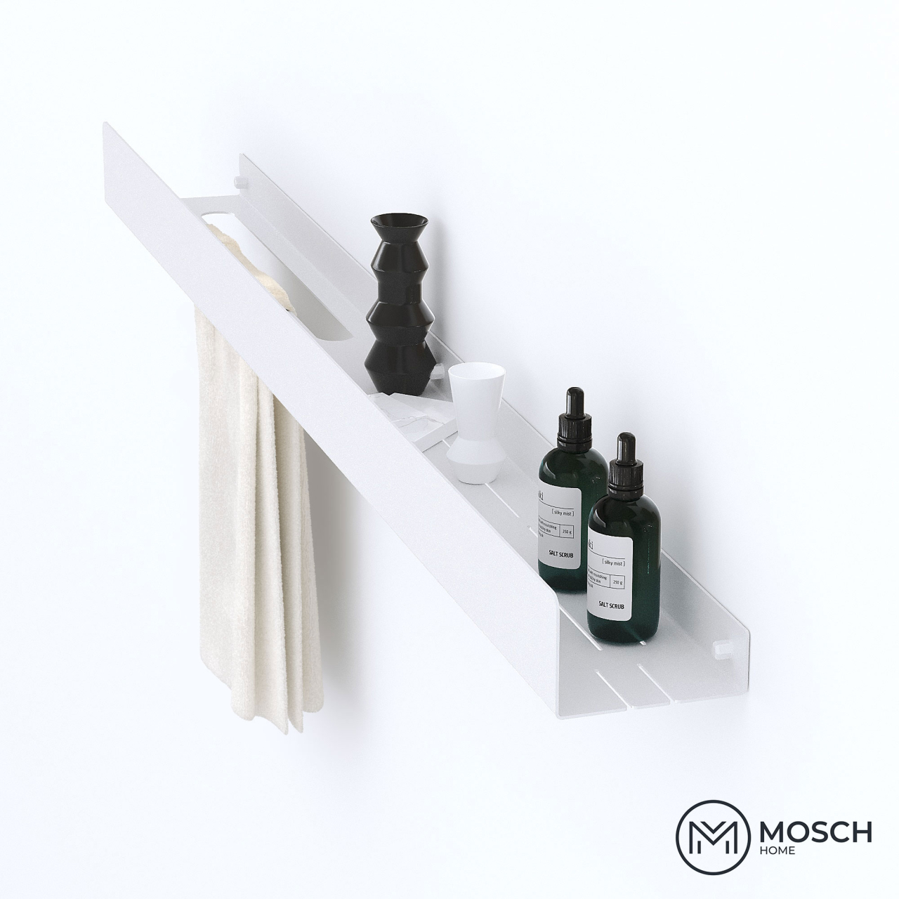 Ohio - Polita aluminiu 120 cm pentru baie cu laturi inegale [8]