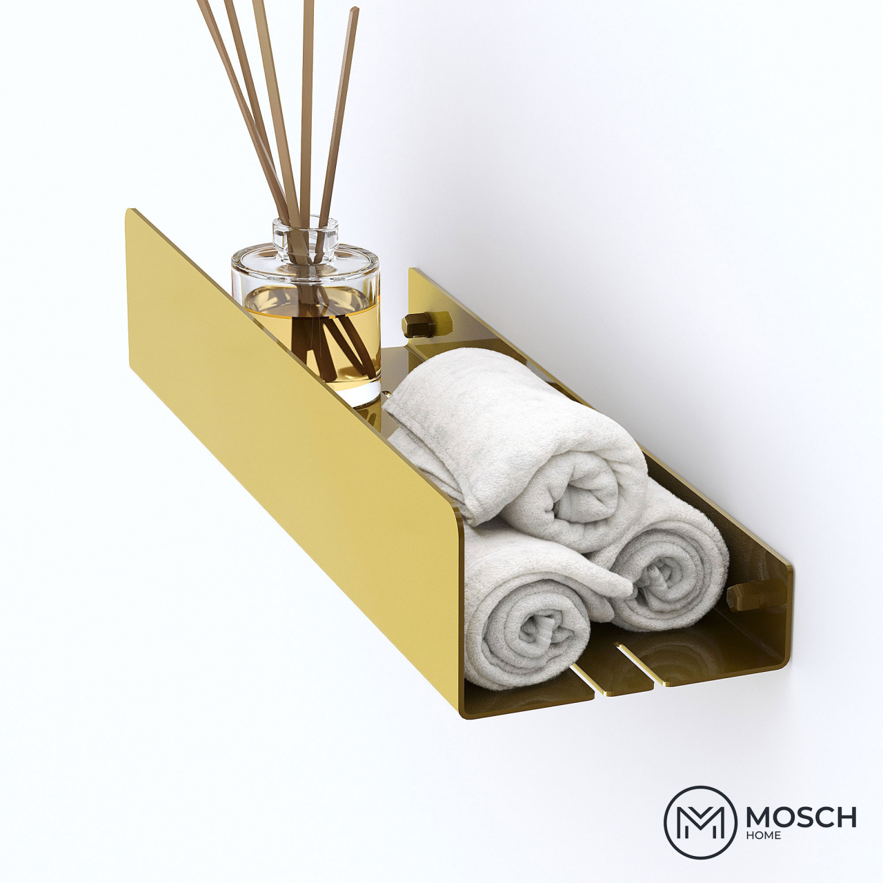 Ohio - Polita aluminiu 40 cm pentru baie cu laturi inegale [3]