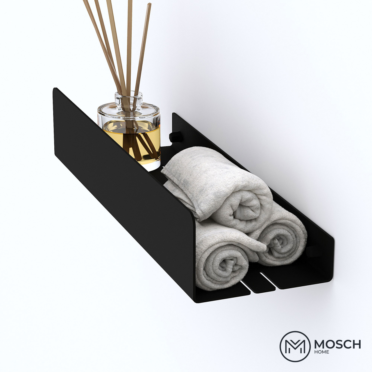 Ohio - Polita aluminiu 40 cm pentru baie cu laturi inegale [2]