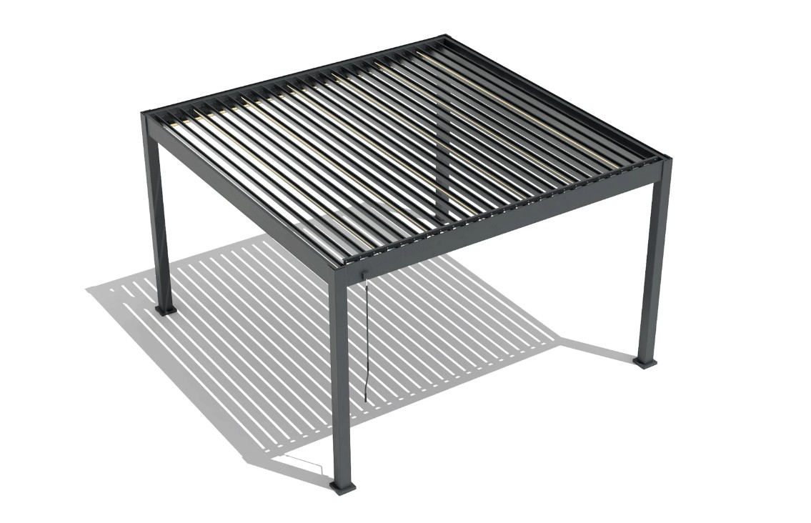 Pergola Bioclimatica Deluxe 2.0, Aluminiu, 3x4m, LED Lumina Calda, Gri Antracit [7]
