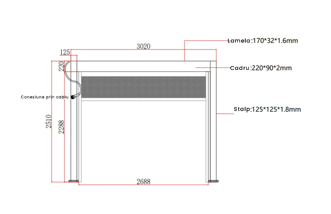 Pergola Bioclimatica Deluxe 2.0, Aluminiu, 3x4m, LED Lumina Calda, Gri Antracit [20]