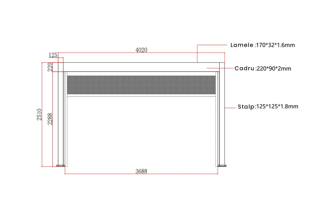 Pergola Bioclimatica Deluxe 2.0, Aluminiu, 3x4m, LED Lumina Calda, Gri Antracit [18]